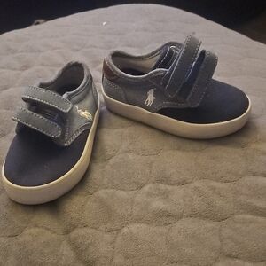 Polo by Ralph Lauren Navy and White Toddler Velcro  Sneakers New Never Worn!